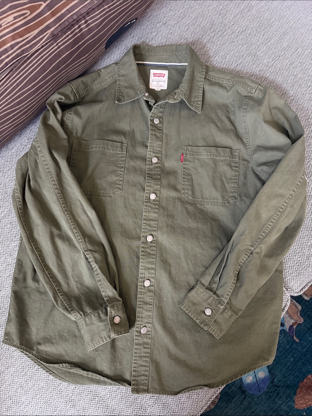 Levi's Olive Green Classic Workshirt with Chest Pockets Size Large